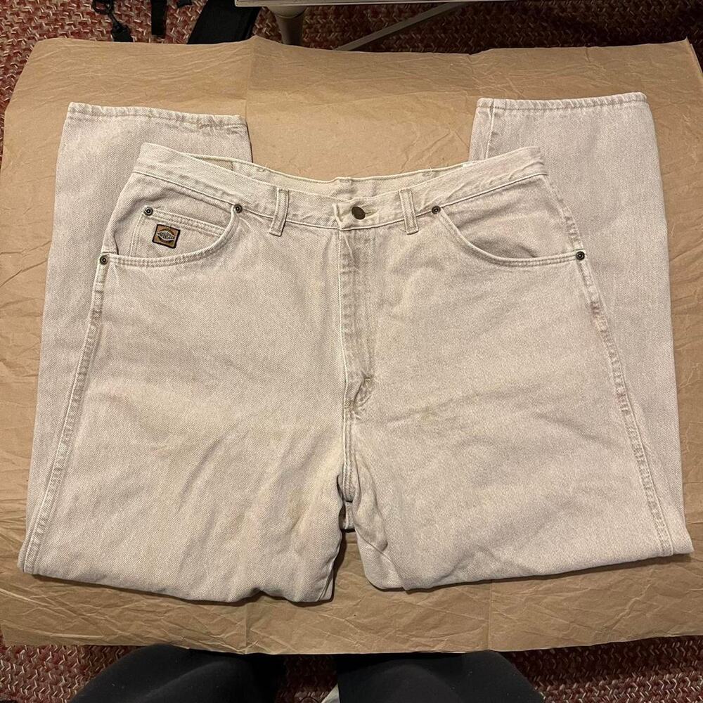 100% cotton wrangler cream denim
